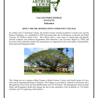 Sir Arthur Lewis Community College, Saint Lucia - Faculty of Education 